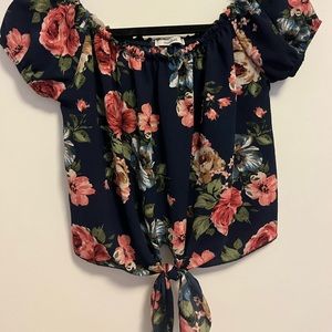 teenbell off the shoulder floral top